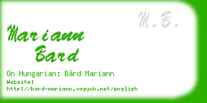 mariann bard business card